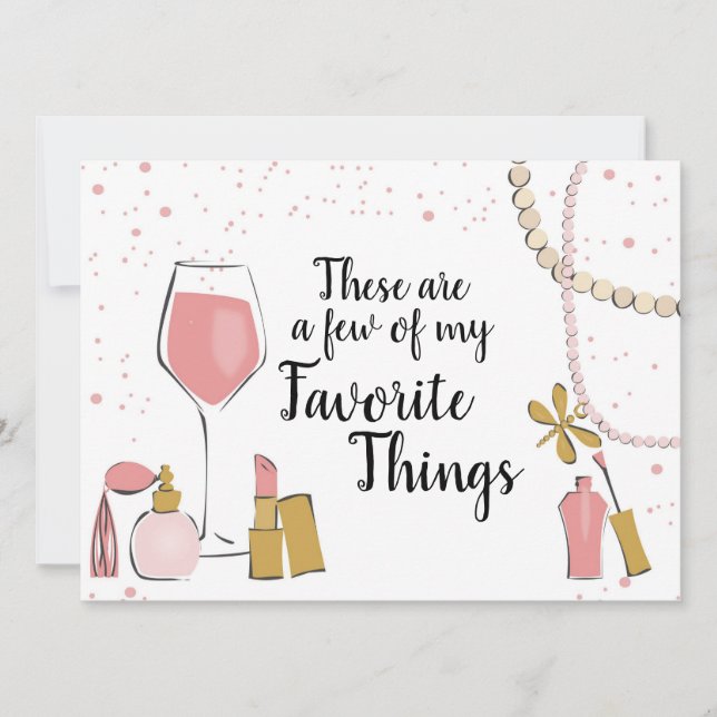 Favourite Things SIgn Invitation (Front)