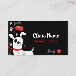 Favourite Things with Cute Dog Veterinary Clinic Business Card