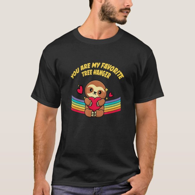 Favourite Tree Hanger Couple  Sloth T-Shirt (Front)