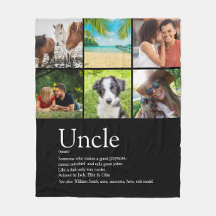 Favourite Uncle Fun Cool Quote Photo Collage Fleece Blanket