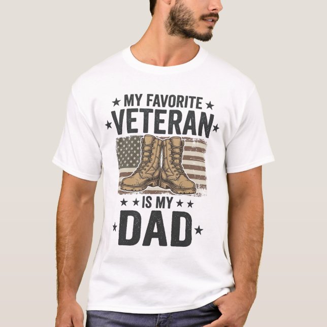 Favourite Veteran Dad Patriotic Combat Boots Shirt (Front)