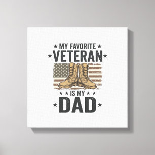 Favourite Veteran Dad Patriotic Combat Boots Shirt Canvas Print