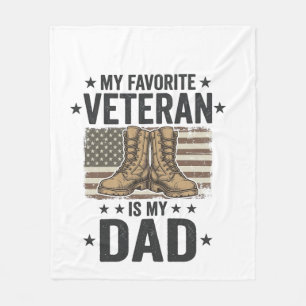 Favourite Veteran Dad Patriotic Combat Boots Shirt Fleece Blanket