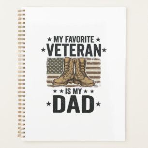 Favourite Veteran Dad Patriotic Combat Boots Shirt Planner