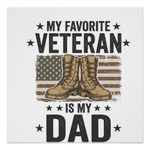 Favourite Veteran Dad Patriotic Combat Boots Shirt Poster