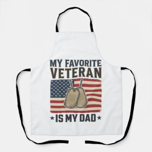 Favourite Veteran Dad Patriotic Dog Tags Design_1 Apron