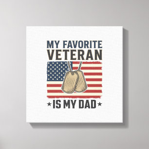 Favourite Veteran Dad Patriotic Dog Tags Design_1 Canvas Print