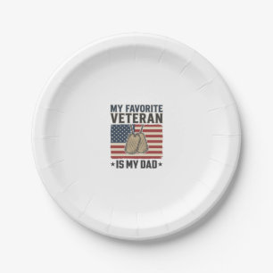 Favourite Veteran Dad Patriotic Dog Tags Design_1 Paper Plate