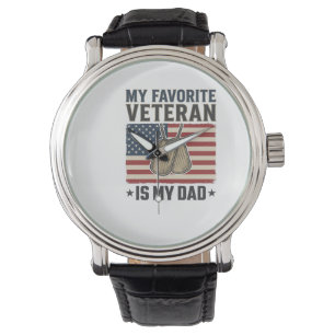 Favourite Veteran Dad Patriotic Dog Tags Design_1 Watch