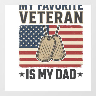 Favourite Veteran Dad Patriotic Dog Tags Design_1 Window Cling