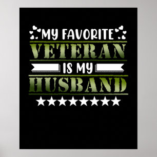 Favourite Veteran Husband Happy Veterans Day Poster