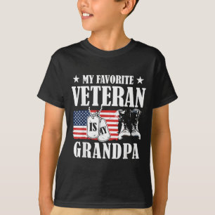 Favourite Veteran is Grandpa Patriotic Family T-Shirt