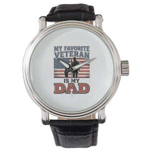 Favourite Veteran Is My Dad Patriotic Shirt Design Watch