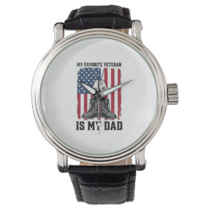 Favourite Veteran Is My Dad Patriotic Shirt Design Watch