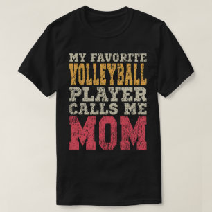 Favourite Volleyball Player Mum Vintage Typography T-Shirt