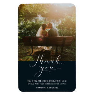 Favourite Wedding Photo Thank You   Navy Blue Magnet