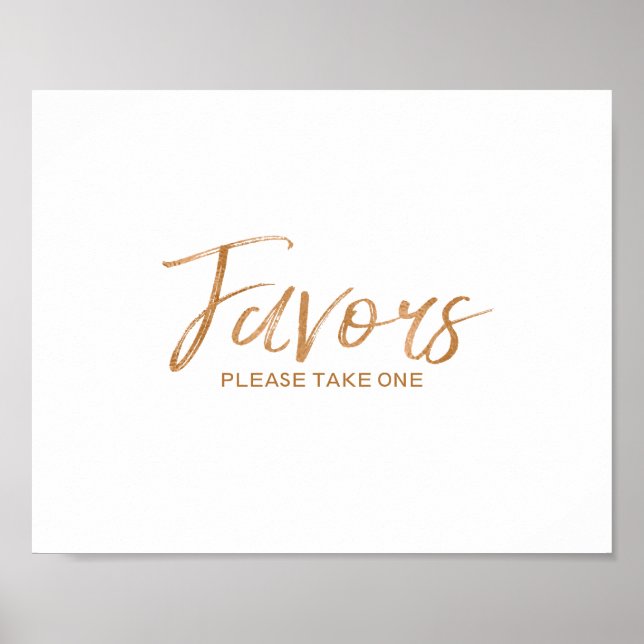 Favours 8x10 Stylish Rose Gold Wedding Sign (Front)