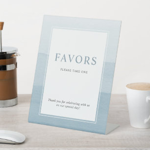Favours Blue Wedding Pedestal Sign