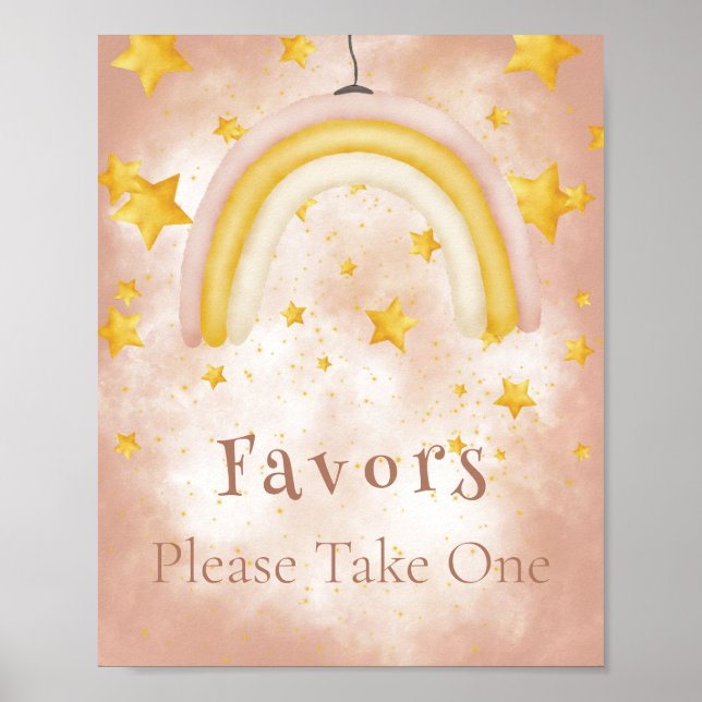 Favours Boho rainbow gold stars magic dust Poster (Front)
