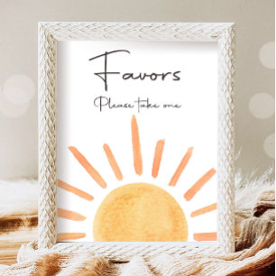 Favours Boho Sunshine Table First Trip Sun Birthda Poster