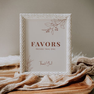 Favours Boho Wedding Sign 