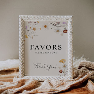 Favours Boho Wildflower Wedding Sign