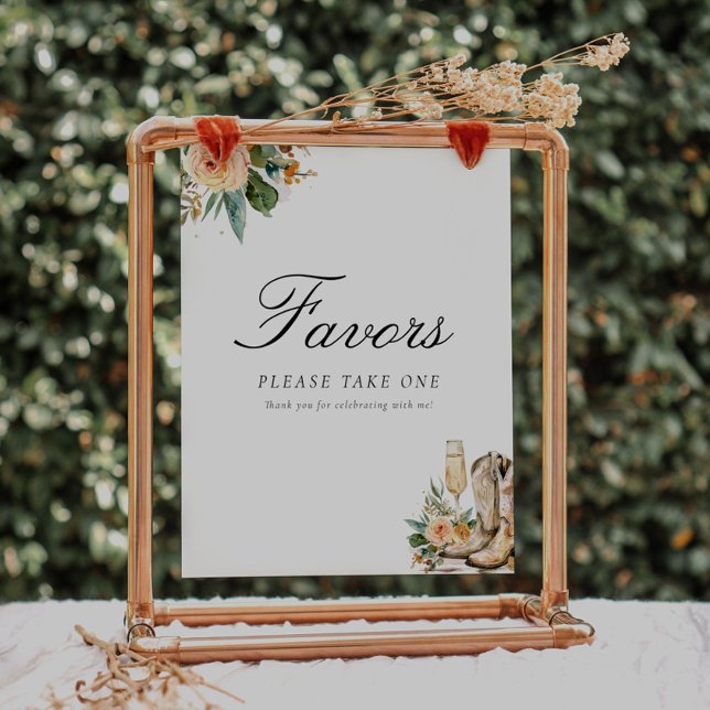 Favours Boots and Bubbly Bridal Shower Sign (Creator Uploaded)