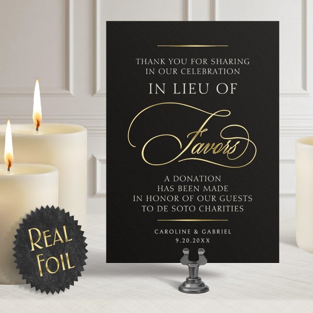 Favours Donation Wedding Table Sign (Creator Uploaded)
