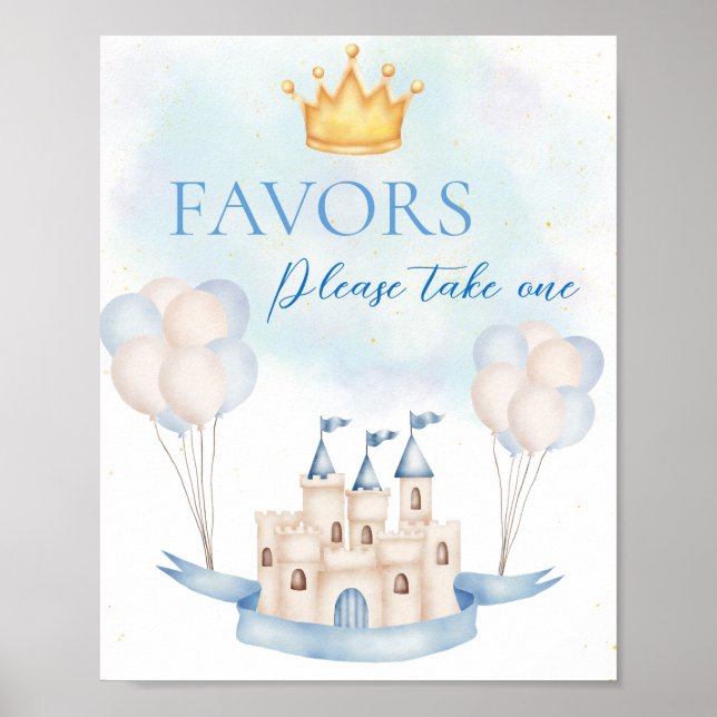 Favours FairyTale Prince Castle Crown Balloon Part Poster (Front)