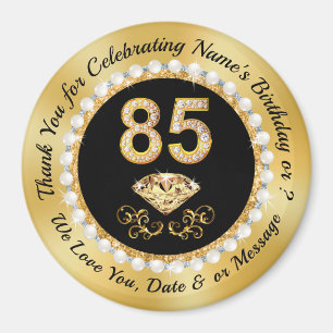 Favours for 85th Birthday Party. Personalised 85th Magnet