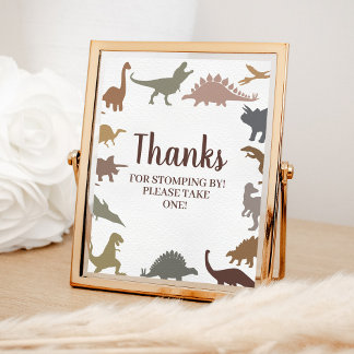 Favours Modern Dinosaur Birthday Party Poster