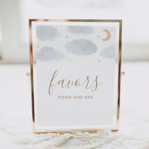Favours Over the Moon Baby Shower Sign