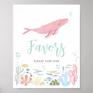 Favours Pink Whale Under The Sea Sign