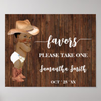 Favours Please take one AA Cowboy Baby Shower