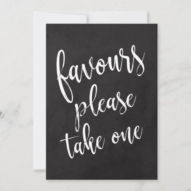 Favours Please Take One Affordable Chalkboard Sign (Front)