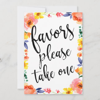Favours Please Take One Affordable Floral Sign