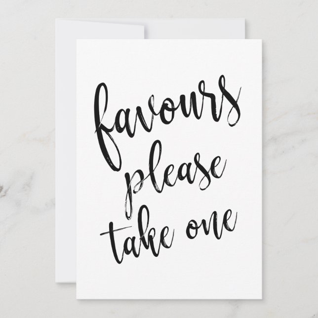 Favours Please Take One Affordable Sign (Front)