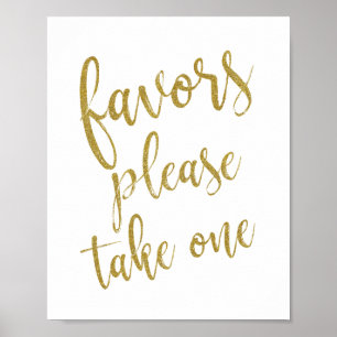 Favours Please Take One Glitter 8x10 Wedding Sign