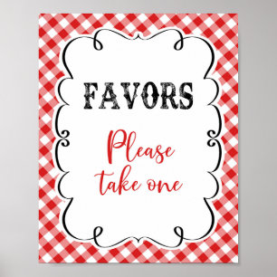 Favours Please Take One Red Gingham Picnic I Do BB Poster