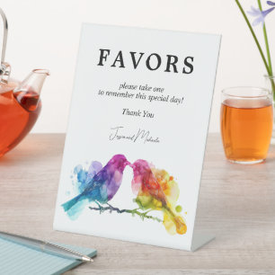 🌈 Favours Rainbow Lovebirds Collection Pedestal Sign
