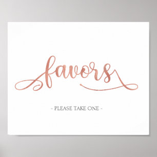 Favours Rose Gold Trendy Wedding Sign