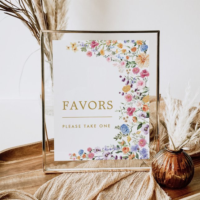 Favours Sign | Colourful Spring Wildflower Meadow (Creator Uploaded)