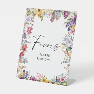 Favours Sign Garden Flowers Pedestal Sign