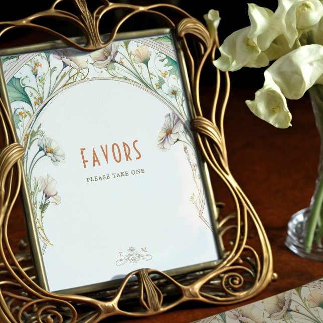 Favours Sign Guests Daisy Art Nouveau by Mucha (Creator Uploaded)