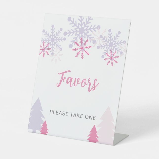Favours Sign Little Snowflake Baby Shower Winter (Front)