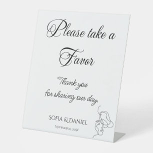 Favours Sign Minimalist Elegant Wedding