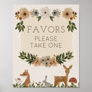 Favours Sign Modern Woodland Baby Shower