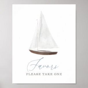 Favours Sign Nautical Sailboat Baby Shower