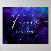 Favours Space Wedding Sign | Starry Night Galaxy