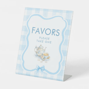 Favours Sweet Tea Party Blue Baby Shower Table Sig Pedestal Sign